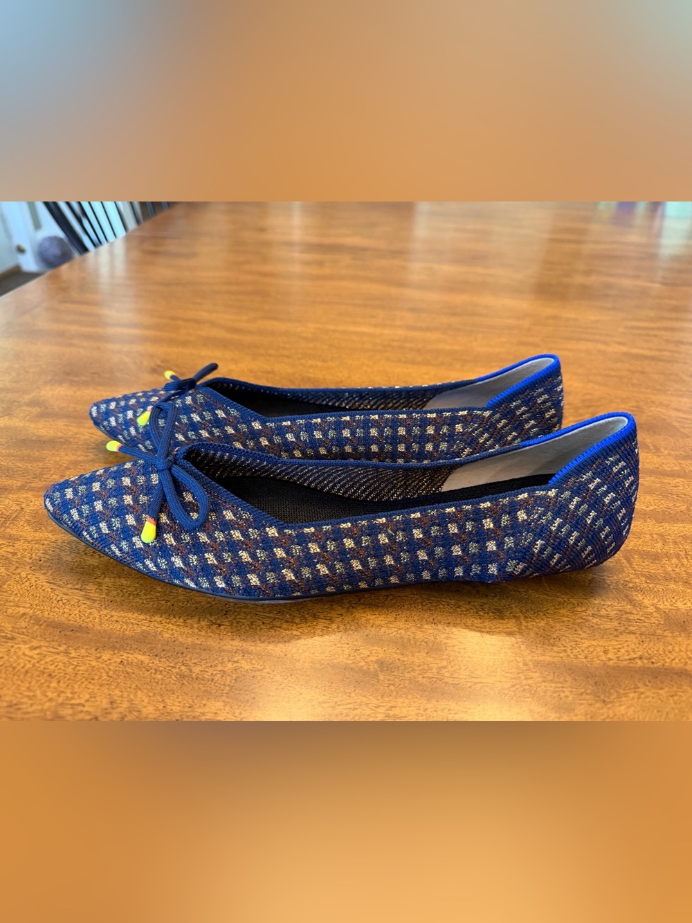 ROTHY’S Bow Point Evening Metallic Knit Fabric Ballet Flats - LIMITED EDITION - Picture 4 of 16